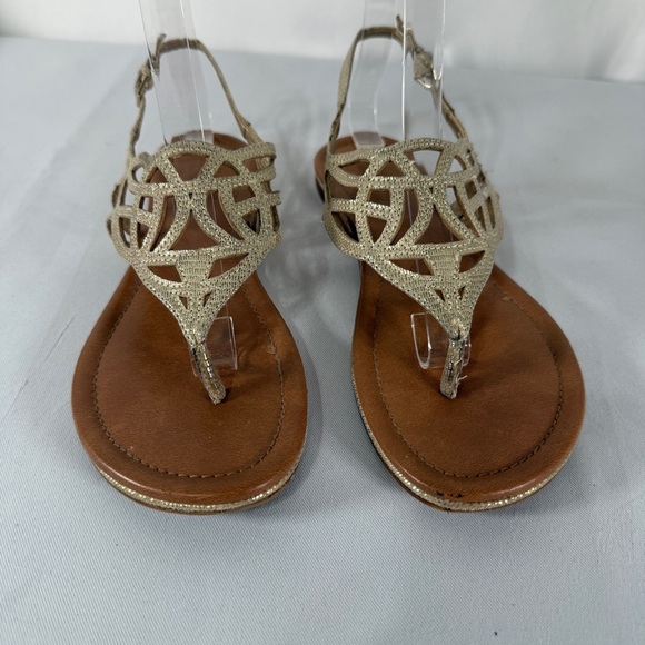 Coach and Four Gold Brown Sandals Casual Beachwear - Picture 1 of 6